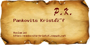 Pankovits Kristóf névjegykártya