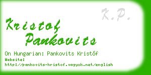 kristof pankovits business card