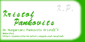 kristof pankovits business card